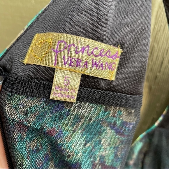 **Princess Vera Wang Teal and black mesh sleeveless dress size 5 - Picture 5 of 9